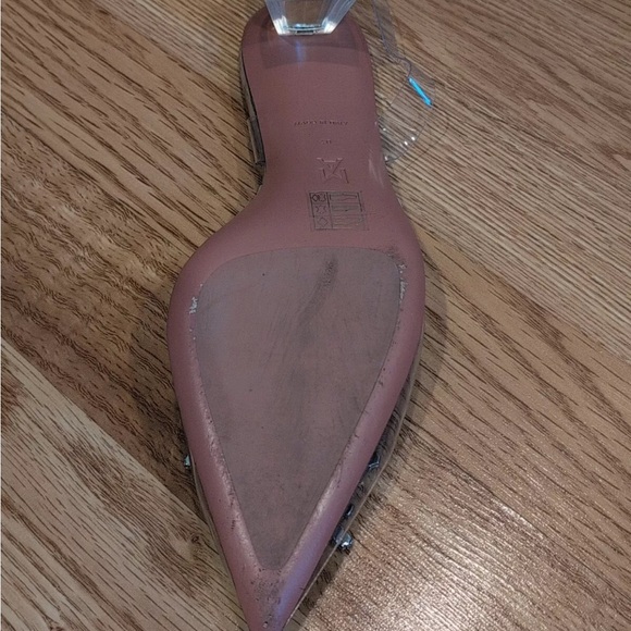 Beautiful  pre owned transparent glass sandals Amina Muaddi shoes - Picture 4 of 12